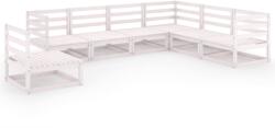 vidaXL Set mobilier de grădină, 7 piese, alb, lemn masiv de pin (3075765)