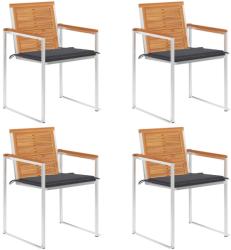 vidaXL 4 db tömör akácfa kerti szék párnákkal 3 cm (3078470/1/2/3/4/5/6/7/8/9/80/1/2/3/4)
