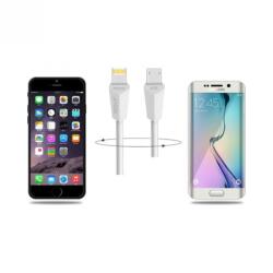  Cablu USB-A 2.0 la micro USB + iPhone Lightning T-T 1m Alb, GC-27W* (IPCABDIAD)