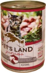 Pet's Land Cat Junior konzerv marhamájjal, bárányhússal és almával (24 x 415 g) 9.96 kg
