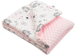 4-Home New Baby Pătură pentru copii Minky Ursuleți, roz, 80 x 102 cm