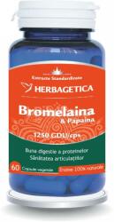 Herbagetica Supliment Alimentar HERBAGETICA Bromelaina si Papaina, 60 Capsule