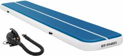 Gymrex Felfújható tornaszőnyeg készlet pumpával - 500 x 100 x 20 cm - 250 kg - kék/fehér (GR-ATM6-SET)