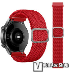  Okosóra szíj - szövet, sztreccses, állítható - PIROS - 240mm hosszú, 22mm széles - SAMSUNG Galaxy Watch 46mm / Watch GT2 46mm / Watch GT 2e / Galaxy Watch3 45mm / Honor MagicWatch 2 46mm