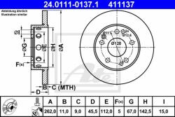 ATE Disc frana ATE 24.0111-0137.1 (24.0111-0137.1) - automobilus
