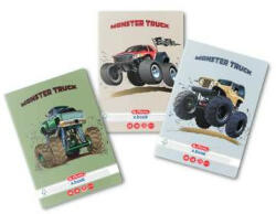 Herlitz Caiet Herlitz A5, 48 file, 70 g/mp, matematica, colturi rotunjite, Motiv monster truck (9487510)
