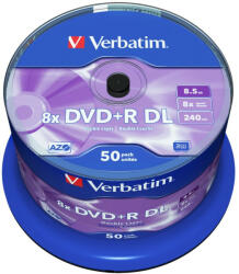 Verbatim DVD+R VERBATIM 8.5GB, 240min, viteza 8x, 50 buc, Double Layer, spindle, "Matt Silver" "43758 (43758)