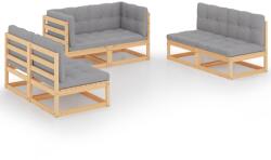 vidaXL Set mobilier de grădină cu perne, 6 piese, lemn masiv de pin (3076459) - vidaxl