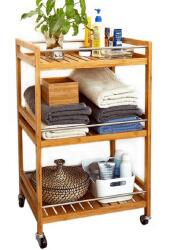 TEMPO KONDELA Tálalókocsi, természetes bambusz, NASHY