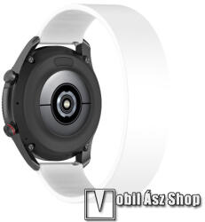  Okosóra szíj - rugalmas szilikon - FEHÉR - 170mm hosszú, 22mm széles - SAMSUNG Galaxy Watch 46mm / Watch GT2 46mm / Watch GT 2e / Galaxy Watch3 45mm / Honor MagicWatch 2 46mm