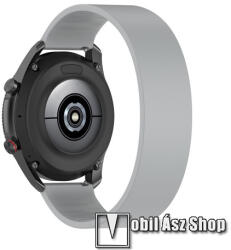  Okosóra szíj - rugalmas szilikon - VILÁGOSSZÜRKE - 170mm hosszú, 22mm széles - SAMSUNG Galaxy Watch 46mm / Watch GT2 46mm / Watch GT 2e / Galaxy Watch3 45mm / Honor MagicWatch 2 46mm