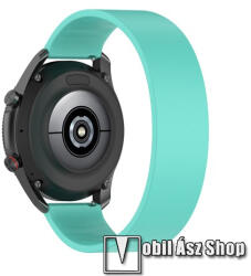 Okosóra szíj - rugalmas szilikon - CYAN - 170mm hosszú, 22mm széles - SAMSUNG Galaxy Watch 46mm / Watch GT2 46mm / Watch GT 2e / Galaxy Watch3 45mm / Honor MagicWatch 2 46mm