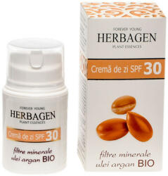 Herbagen Crema de zi SPF 30 cu filtre minerale și ulei argan BIO, 50g, Herbagen