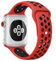 Apple Watch 42/44/45 Mm Lélegző Sport Szíj Piros-fekete