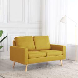vidaXL Canapea cu 2 locuri, galben, material textil (288709) Canapea