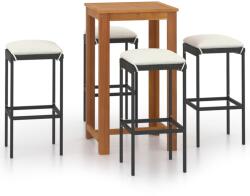 vidaXL Set mobilier bar de grădină cu perne, 5 piese, negru (3067982)