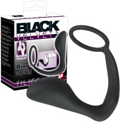 You2Toys Inel Penis Cu Stimulator Anal Black Velvet, Negru