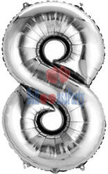 Balloons4party Balon folie cifra 8 argintiu 40cm
