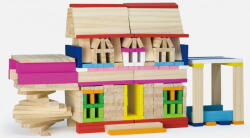 Viga Toys Fa építőkocka készlet, 250 darab
