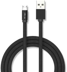 V-TAC fekete, USB - Micro USB 1m hálózati kábel - SKU 8494 (8494)
