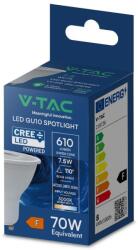 V-TAC GU10 CREE LED spot égő 7.5W hideg fehér 110° - SKU 218746 (218746)