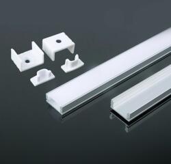 V-TAC falon kívüli alumínium LED szalag profil fehér fedlappal 2m - SKU 3355 (3355)