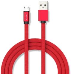 V-TAC piros, USB - Micro USB 1m hálózati kábel - SKU 8497 (8497)