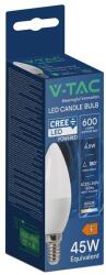V-TAC CREE SMD 6.5W E14 természetes fehér C37 LED gyertya égő - SKU 2111216 (2111216)