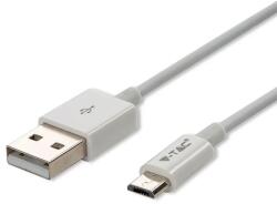 V-TAC fehér, USB - Micro USB 1m hálózati kábel - SKU 8484 (8484)