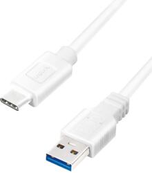 LogiLink USB-A apa - USB-C apa Adat- és töltőkábel 1m - Fehér (CU0174)