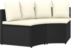 vidaXL Set canapea de grădină cu perne, 2 piese, negru, poliratan (310464)