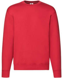Fruit of the Loom Uniszex Pulóver Hosszú ujjú Fruit of the Loom Premium Set In Sweat - S, Piros