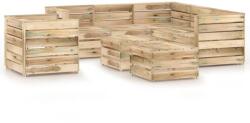 vidaXL Set mobilier de grădină, 8 piese, lemn de pin verde tratat (3068105)