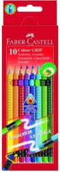 Faber-Castell Creioane colorate 10 culori Grip cu radiera