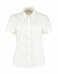 Kustom Kit Női rövid ujjú blúz Kustom Kit Women's Tailored Fit Premium Oxford Shirt SSL M, Fehér