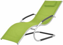 vidaXL Șezlong cu pernă, verde, aluminiu și textilenă (47780) - comfy