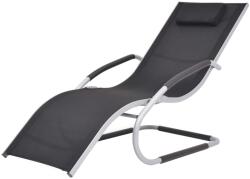 vidaXL Șezlong cu pernă, negru, aluminiu și textilenă (47777) - comfy