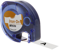 AIMO Etichete haine Iron-On 12mm x 2m negru alb Aimo compatibile Dymo 18769 S0718850 18773 18777 (A18769)