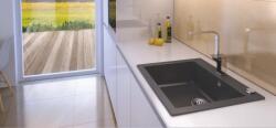 AXIS KITCHEN MOJITO 60 gránit mosogató automata dugóemelő, szifonnal, fekete-szemcsés, beépíthető (AX-1600)