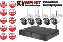 5 Cső Fix Kamerás Vezeték Nélküli, Ip Kamera Rendszer 3mp Full Hd, Ai, H. 265x,