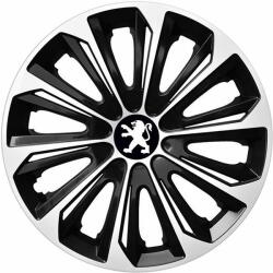NRM Capace pentru roți PEUGEOT 14", STRONG DUOCOLOR ALB-NEGRU 4bc
