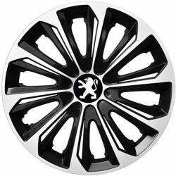 NRM Capace pentru PEUGEOT 16", STRONG DUOCOLOR ALB-NEGRU 4bc
