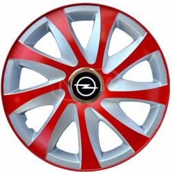NRM Capace pentru roți OPEL 15", DRIFT EXTRA roșu-argintiu 4bc