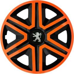 NRM Capace pentru PEUGEOT 15", ACTION DOUBLECOLOR PORTOCALIU-NEGRU 4bc