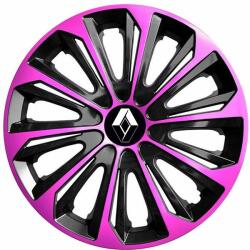 NRM Capace pentru roți RENAULT 14", STRONG DUOCOLOR ROZ-NEGRU 4bc