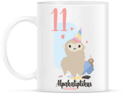 printfashion 11. Alpacaliptikus születésnap - Alpaca - Bögre - Fehér (5313101)