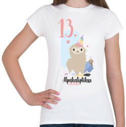 printfashion 13. Alpakaliptikus születésnap - Alpaca - Női póló - Fehér (5313543)