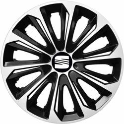 NRM Capace pentru roți SEAT 14", STRONG DUOCOLOR ALB-NEGRU 4bc