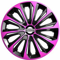 NRM Capace pentru roți NISSAN 14", STRONG DUOCOLOR ROZ-NEGRU 4bc