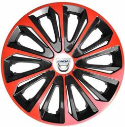 NRM Capace pentru roți DACIA 14", STRONG DUOCOLOR ROȘU-NEGRU 4bc